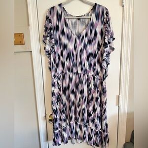 Tie-dye ruffle dress by Lane Bryant